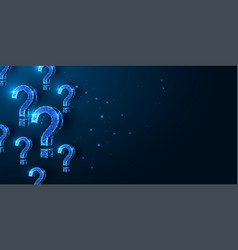 Abstract Blue Question Marks Futuristic Concept