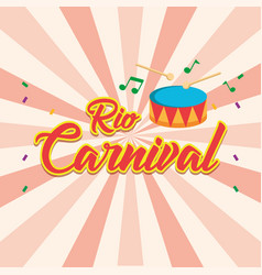 Colored Rio De Janeiro Carnival Poster With Drum