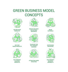 Ecological Business Model Green Concept Icons Set