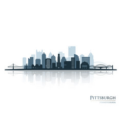 Pittsburgh Skyline Silhouette With Reflection