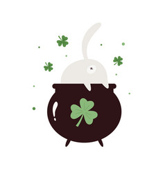 Design With Cat In A Pot For St Patricks Day