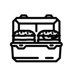 Lunch Box Kids Food Line Icon