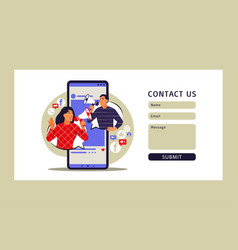 Mobile Marketing Concept Contact Us Form