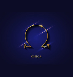 Omega Sign Gold Logo Golden Greek Letter Icon