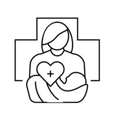 Postpartum Care Gynecologist Line Icon