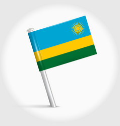 Rwanda Map Pin Flag 3d Realistic