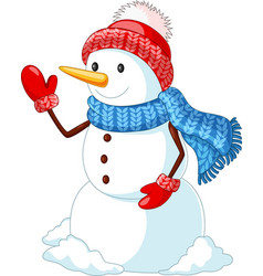 Christmas Snowman Wearing A Hat And Scarf