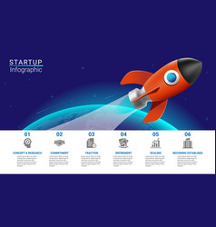 Startup Infographic With 6 Steps Horizontal Data