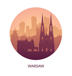 Warsaw Poland Famous City Scape View