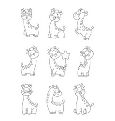 Cute Kawaii Giraffe Coloring Page Adorable