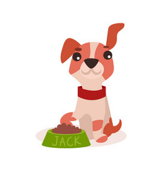 Jack Russell Terrier Character Eating Food Cute