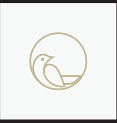 Nightingale Bird Gold Circle