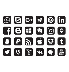 Set Popular Social Media Logos