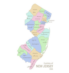 Counties Of New Jersey Administrative Map Of Usa