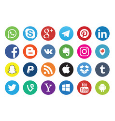 Set Popular Social Media Logos