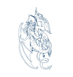 St George Slay Dragon Drawing