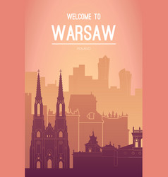 Warsaw Poland Famous City Scape View