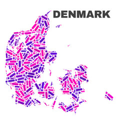 Mosaic Denmark Map Of Dots And Lines