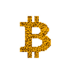 Bitcoin Symbol In Pixel Art Style 8-bit