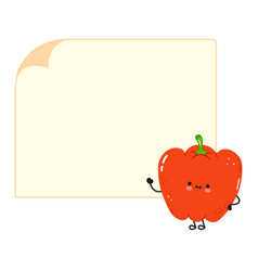 Red Bell Pepper Poster Character Hand Drawn