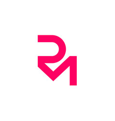 Simple Geometric Letter Rm Line Logo