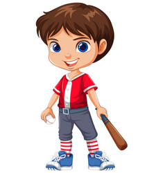 Boy Baseball Player Cartoon Character