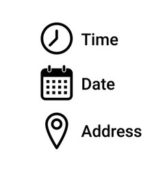 Date Time Address Line Icon Invitation