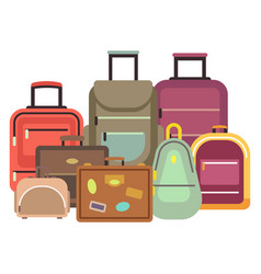 Travel Bags Cartoon Luggage Pile Baggage Heap