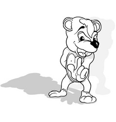 Drawing Of A Cheerful Talking Teddy Bear