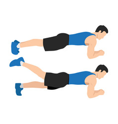 Exercise Guide By Man Doing Plank Leg Raises In 2