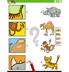 Match Cartoon Animals And Details Educational Game