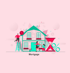 Mortgage Web Concept Design In Flat Style