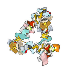 Pile rubbish garbage heap isolated stack trash Vector Image