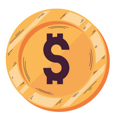 Yellow Coin With Dollar Symbol