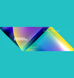 Colorful Triangles On Azure Background Forming