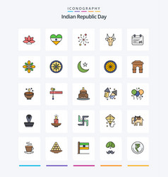 Creative Indian Republic Day 25 Line Filled Icon