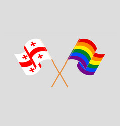 Crossed Flags Of Georgia And Lgbtq