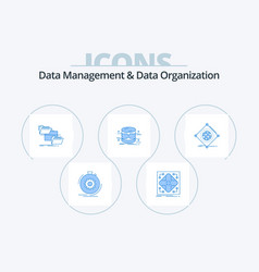 Data Management And Data Organization Blue Icon