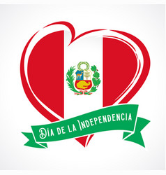 Peru Heart Banner With Coat Of Arms And Text