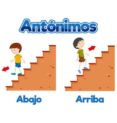 Educational Antonyms Spanish Picture Word Card Of