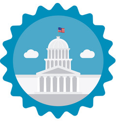 Isolated Blue Medal With White House Landmark