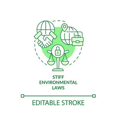 Stiff Environmental Laws Green Concept Icon