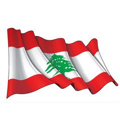 Waving Flag Of Lebanon