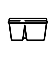 Lunch Box Plastic Food Line Icon