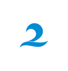 Number Two Linked Waves Simple Logo