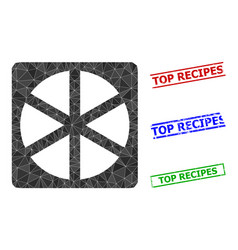 Pizza Box Polygonal Icon And Grunge Top Recipes