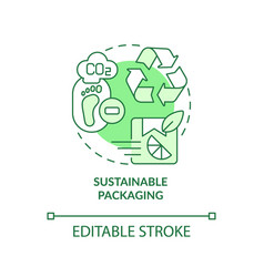 Sustainable Packaging Green Concept Icon