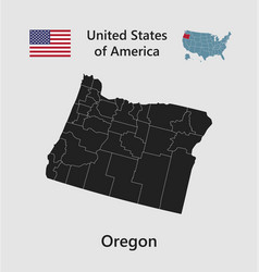 Map State Oregon Flag And Usa