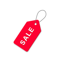 Red Sale Tag Rectangular Promotional Badge