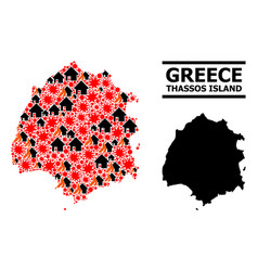 War Collage Map Of Thassos Island